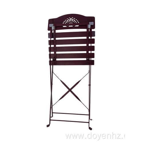 Outdoor Metal Folding Slat Chair with Fanned Pattern